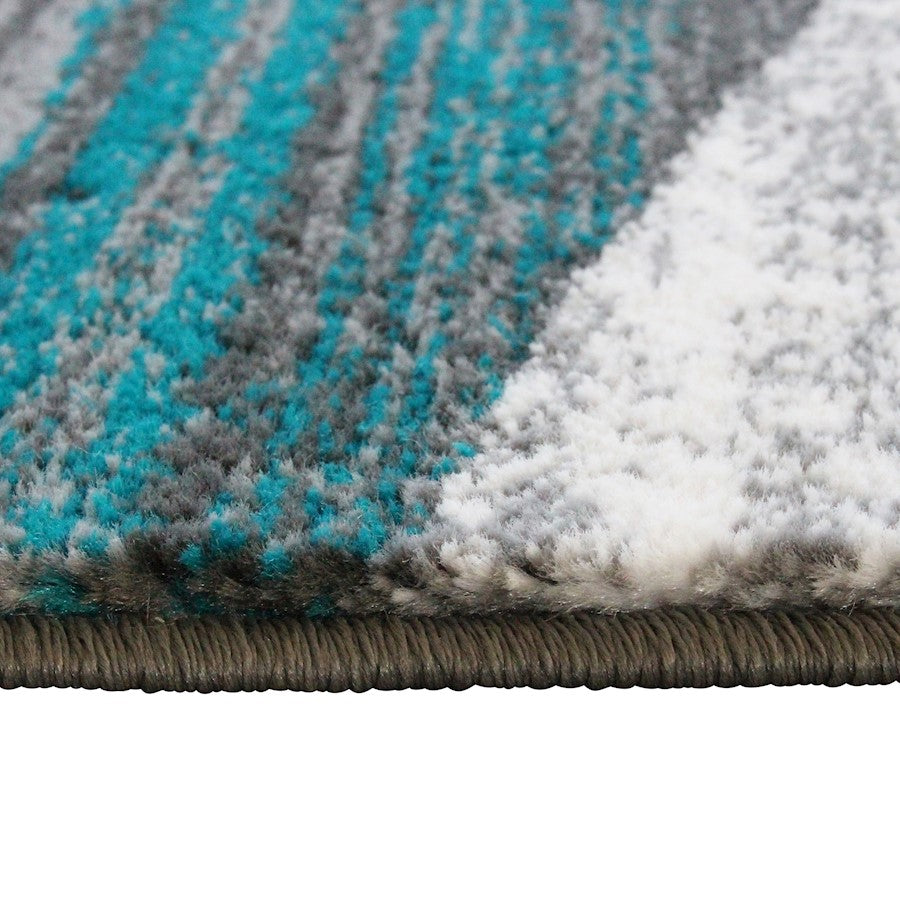 Flash Furniture Cirrus 5X7 Swirl Area Rug, Turquoise