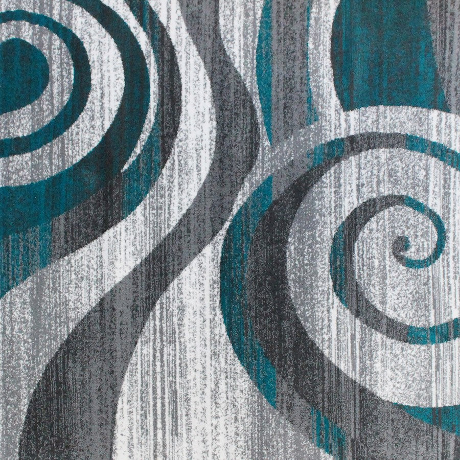 Flash Furniture Cirrus 5X7 Swirl Area Rug, Turquoise