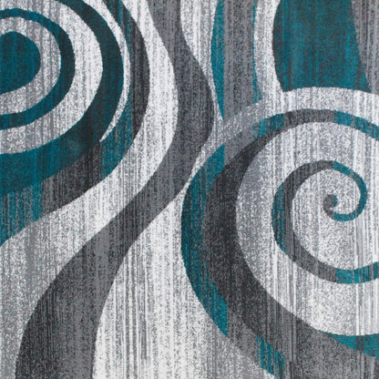 Flash Furniture Cirrus 5X7 Swirl Area Rug, Turquoise