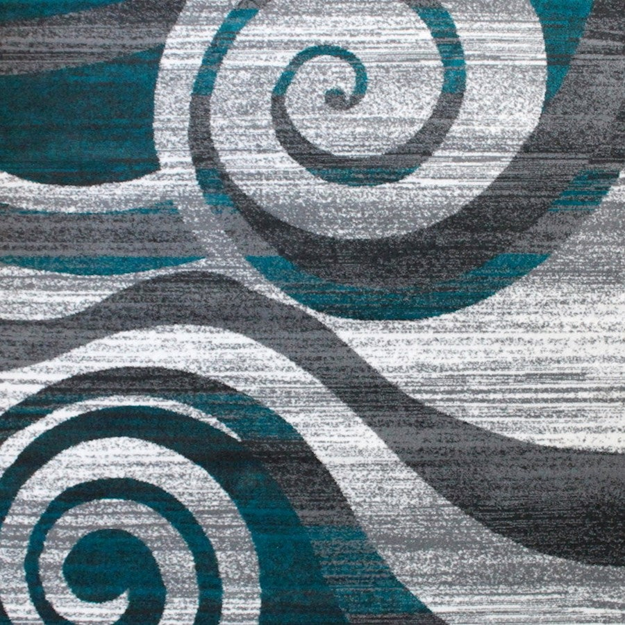 Flash Furniture Cirrus 8X10 Swirl Area Rug, Turquoise