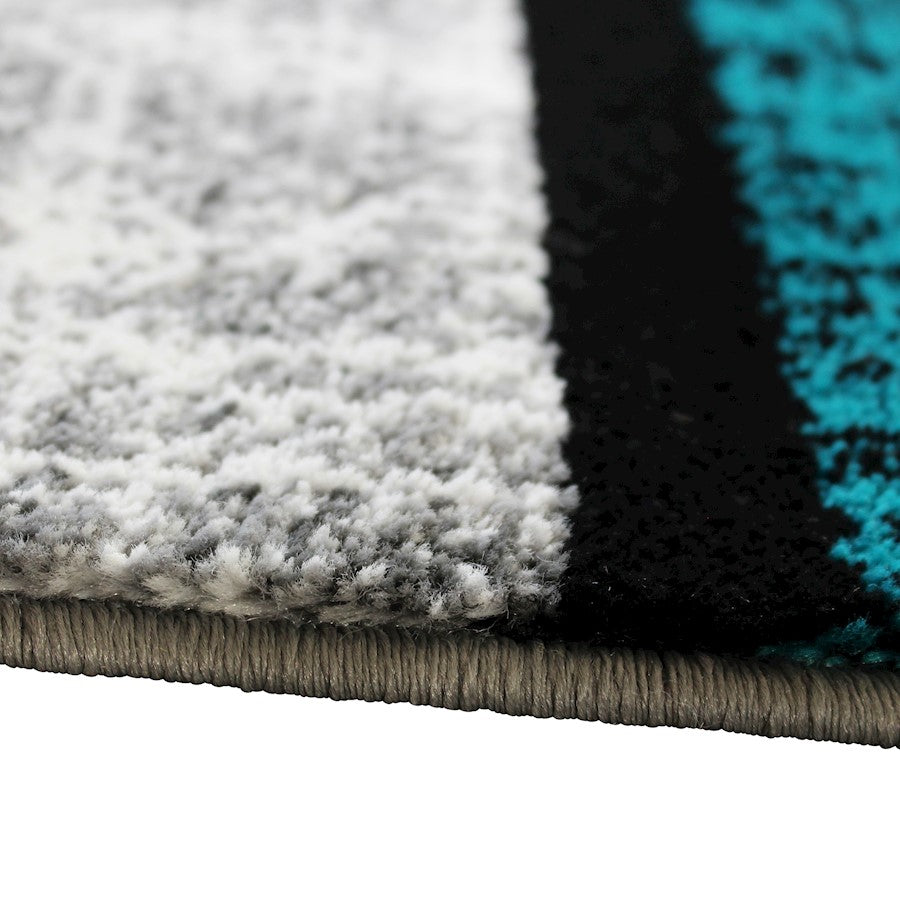 Flash Furniture Raven 5X7 Block Area Rug, Turquoise