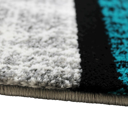 Flash Furniture Raven 5X7 Block Area Rug, Turquoise