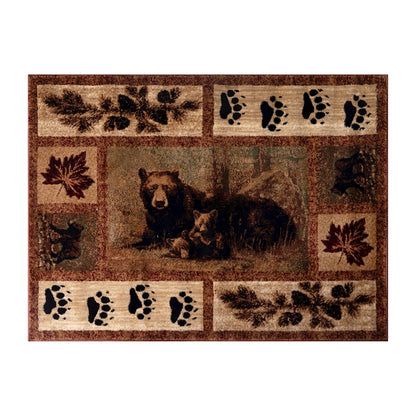 Flash Furniture Vassa 2X3 Bear-Cubs Area Rug, Brown