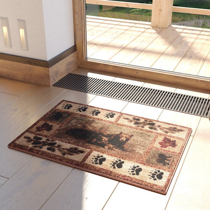 Flash Furniture Vassa 2X3 Bear-Cubs Area Rug, Brown