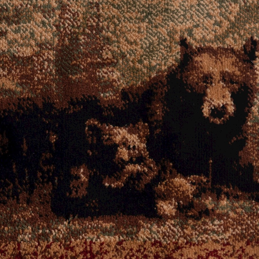 Flash Furniture Vassa 5X7 Bear -Cubs Area Rug, Brown