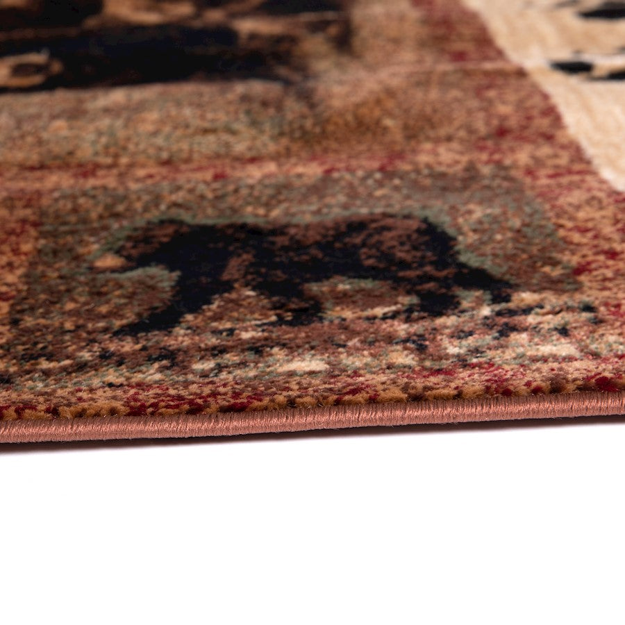 Flash Furniture Vassa 6X9 Bear -Cubs Area Rug, Brown