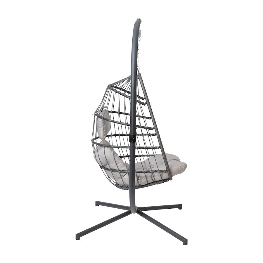 Flash Furniture Cleo Patio Hanging Egg Chair, Gray