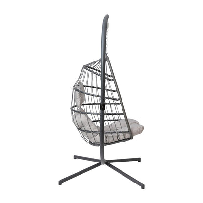 Flash Furniture Cleo Patio Hanging Egg Chair, Gray
