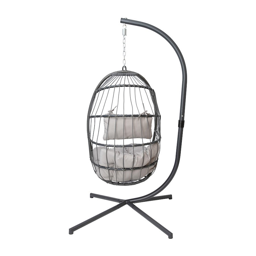 Flash Furniture Cleo Patio Hanging Egg Chair, Gray