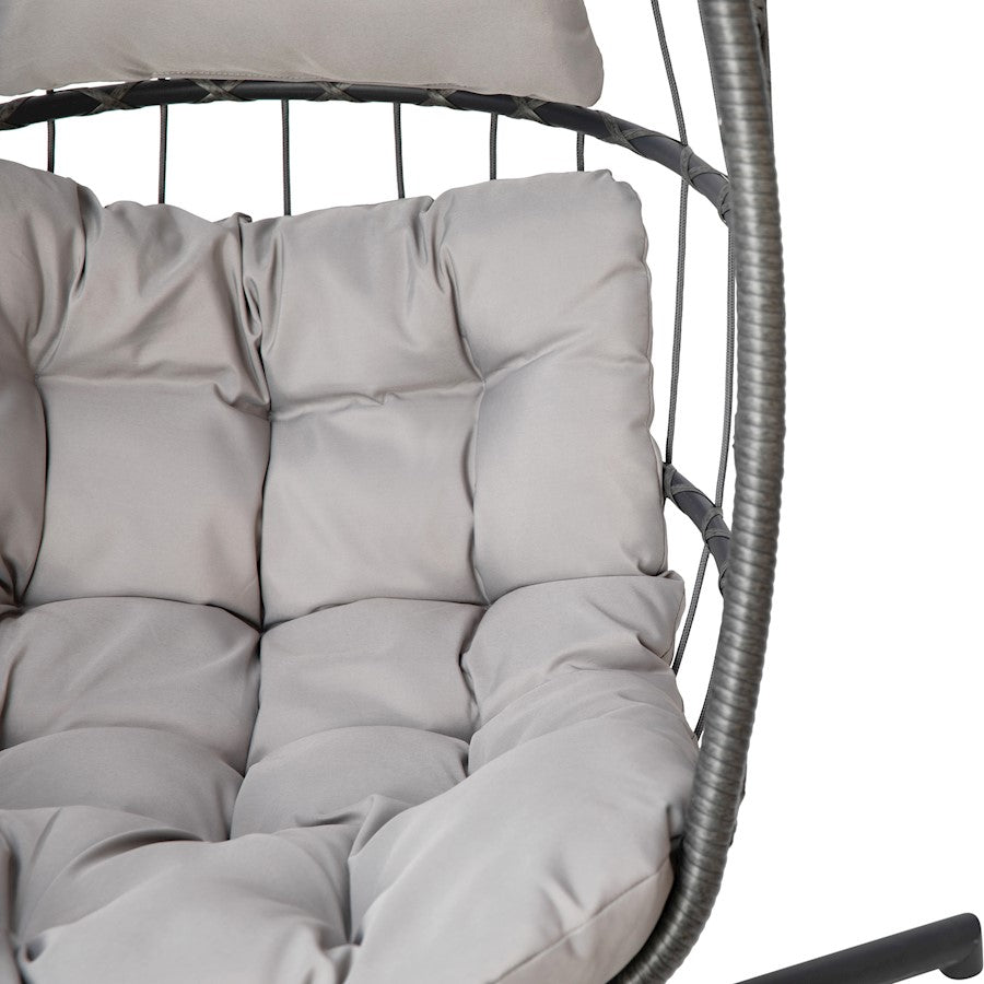 Flash Furniture Cleo Patio Hanging Egg Chair, Gray
