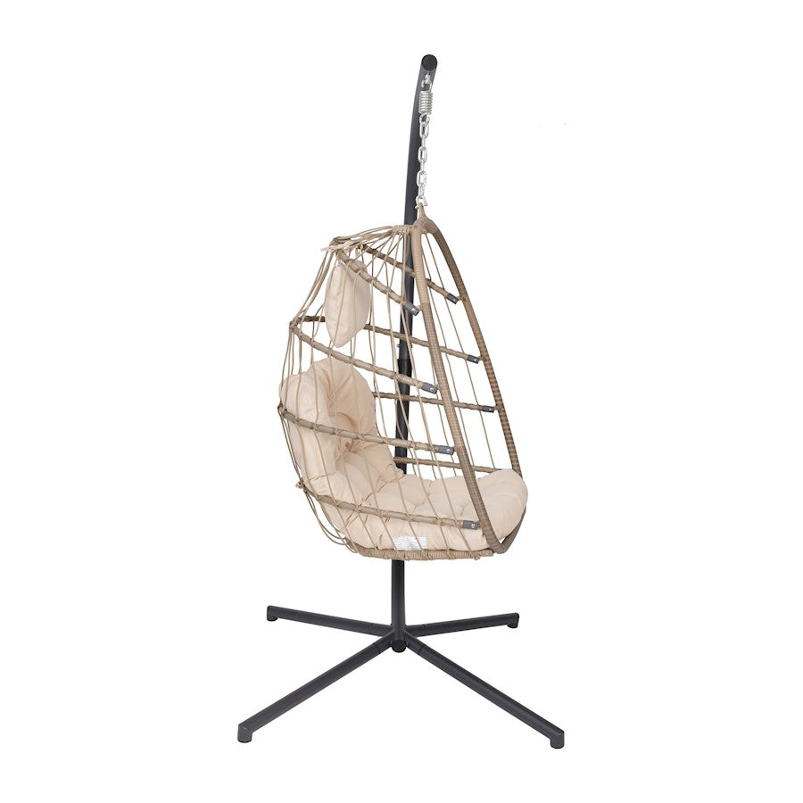 Flash Furniture Cleo Patio Hanging Egg Chair, Natural