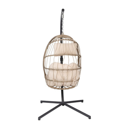 Flash Furniture Cleo Patio Hanging Egg Chair, Natural