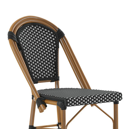 Flash Bordeaux 26" French Counter Stool, BK/WH