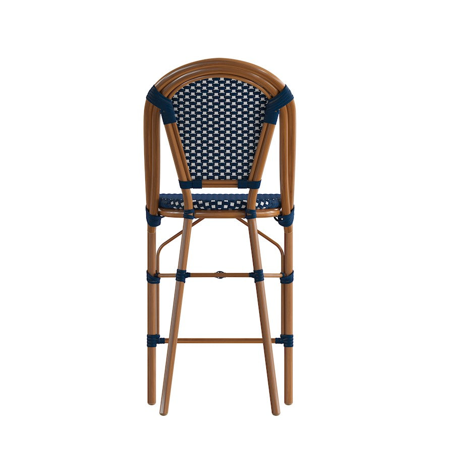 Flash Bordeaux 26" French Counter Stool, NV/WH