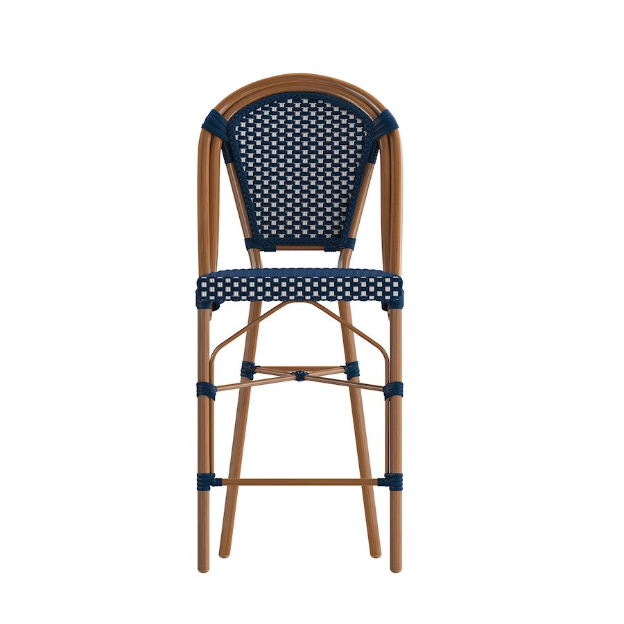 Flash Bordeaux 26" French Counter Stool, NV/WH