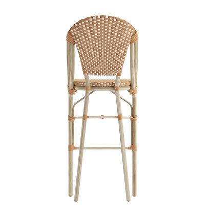 Flash Lourdes 30" French Barstool, Nat/WH