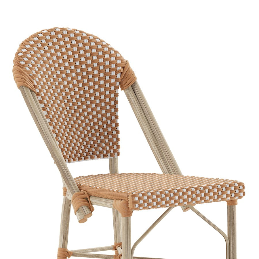 Flash Lourdes 30" French Barstool, Nat/WH