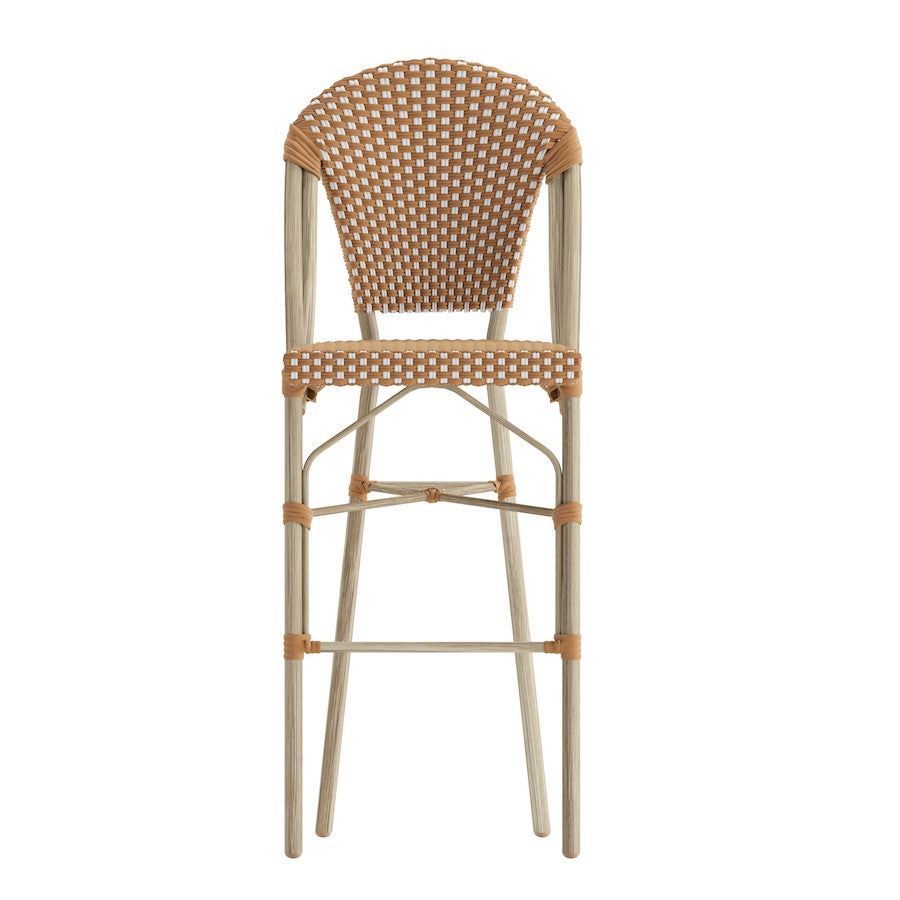 Flash Lourdes 30" French Barstool, Nat/WH