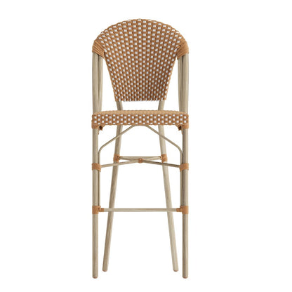 Flash Lourdes 30" French Barstool, Nat/WH