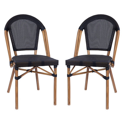 Flash Marseille French Cafe Chair, Black