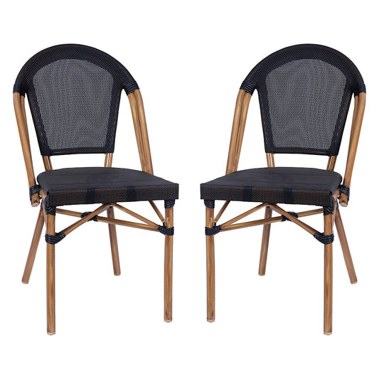 Flash Marseille French Cafe Chair, Black