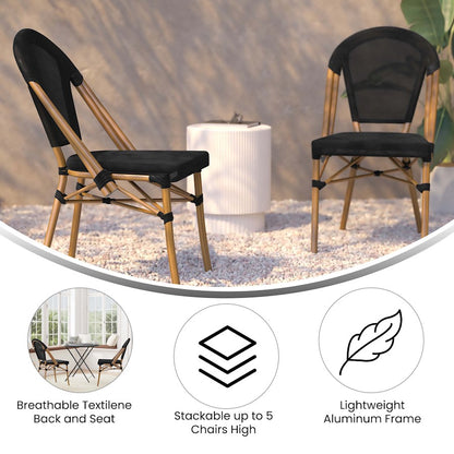 Flash Marseille French Cafe Chair, Black