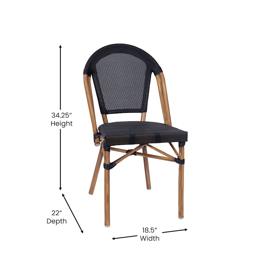 Flash Marseille French Cafe Chair, Black