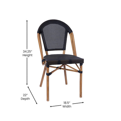Flash Marseille French Cafe Chair, Black