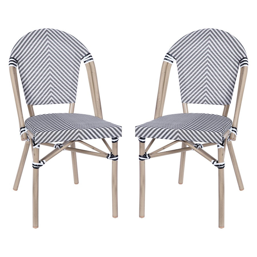 Flash Marseille French Cafe Chair, Black/White