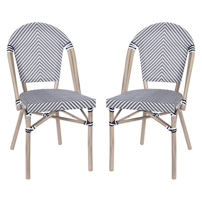 Flash Marseille French Cafe Chair, Black/White