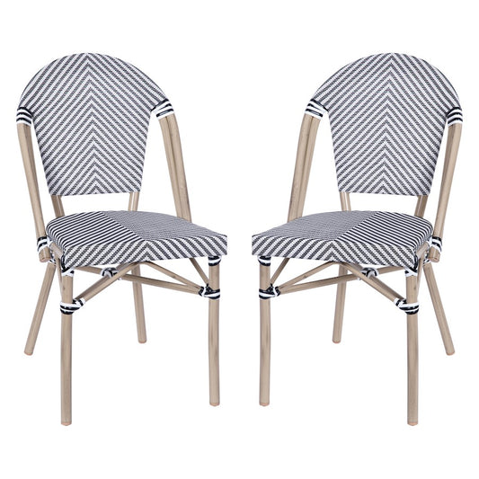 Flash Marseille French Cafe Chair, Black/White