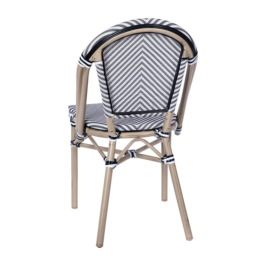 Flash Marseille French Cafe Chair, Black/White