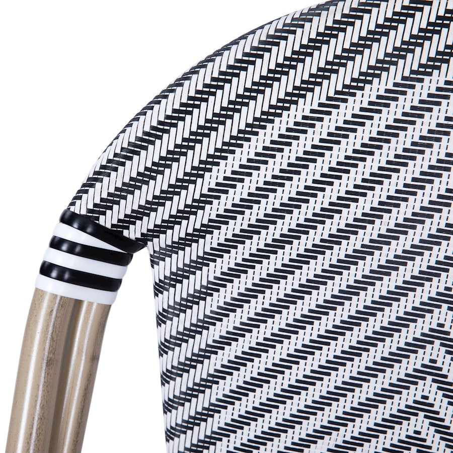 Flash Marseille French Cafe Chair, Black/White