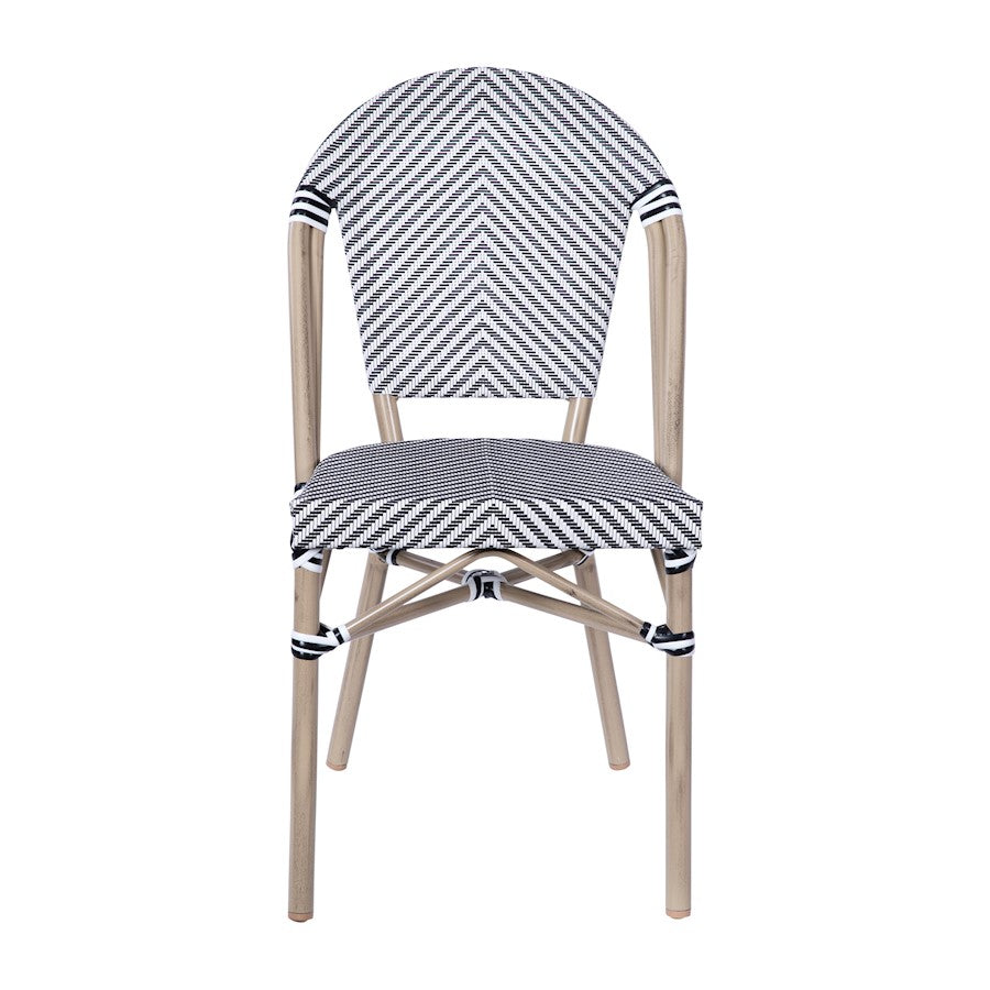 Flash Marseille French Cafe Chair, Black/White