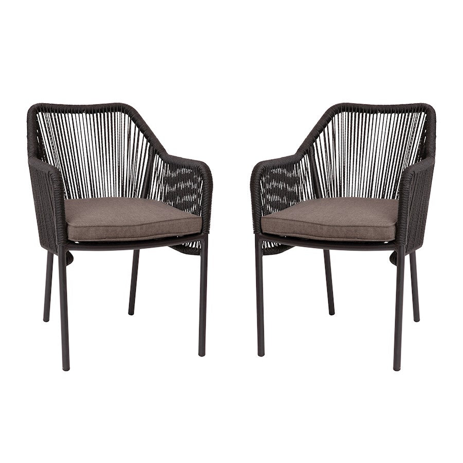 Flash Furniture Kallie Patio Chairs, Set Of 2, Black
