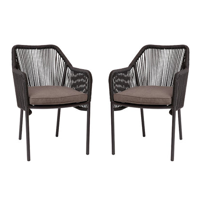 Flash Furniture Kallie Patio Chairs, Set Of 2, Black