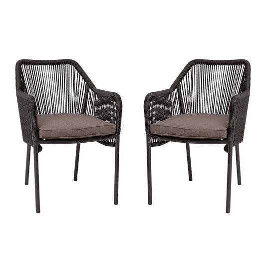 Flash Furniture Kallie Patio Chairs, Set Of 2, Black