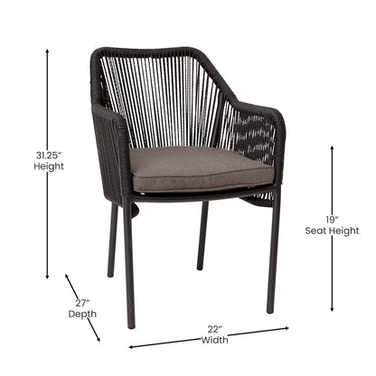 Flash Furniture Kallie Patio Chairs, Set Of 2, Black