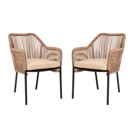 Flash Furniture Kallie Patio Chairs, Set Of 2, Natural