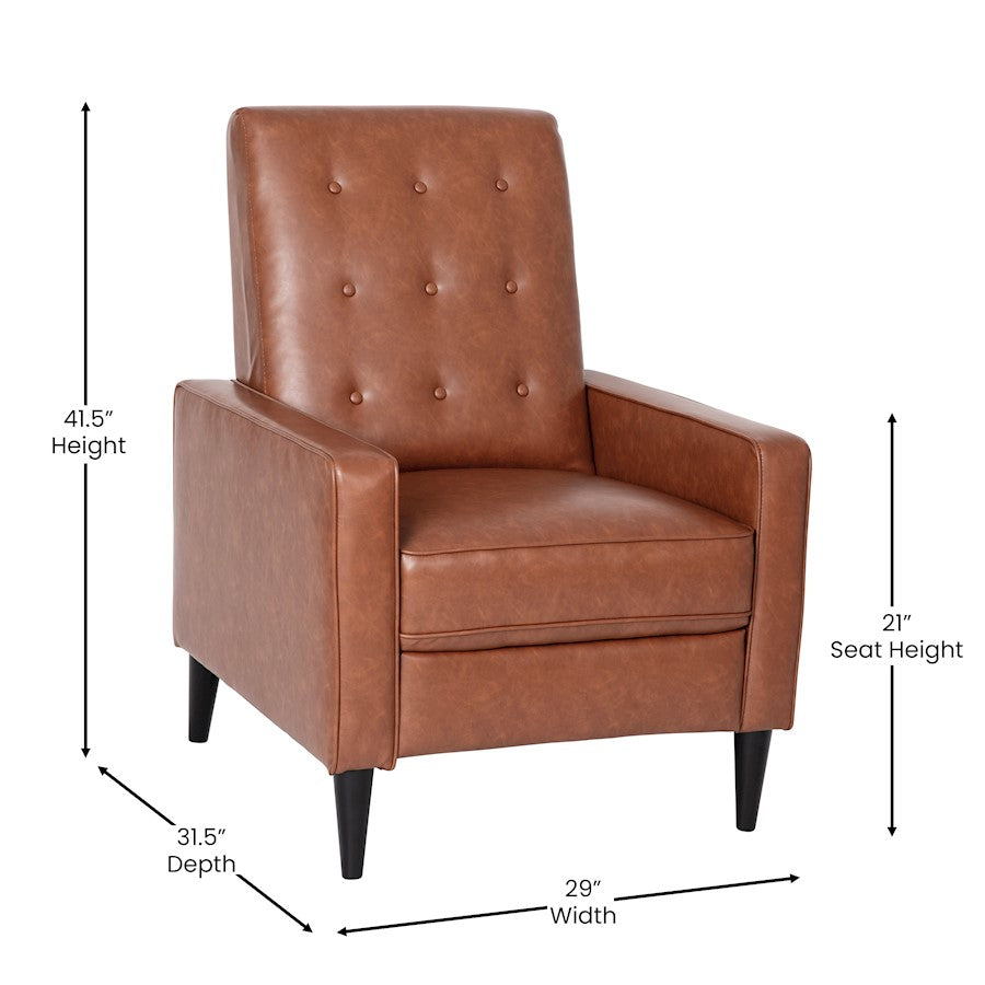 Flash Furniture Ezra Pushback Recliner, Cognac Brown