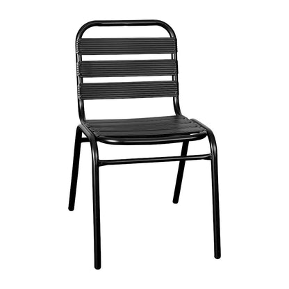 Flash Lila Slat Back Chair, Black