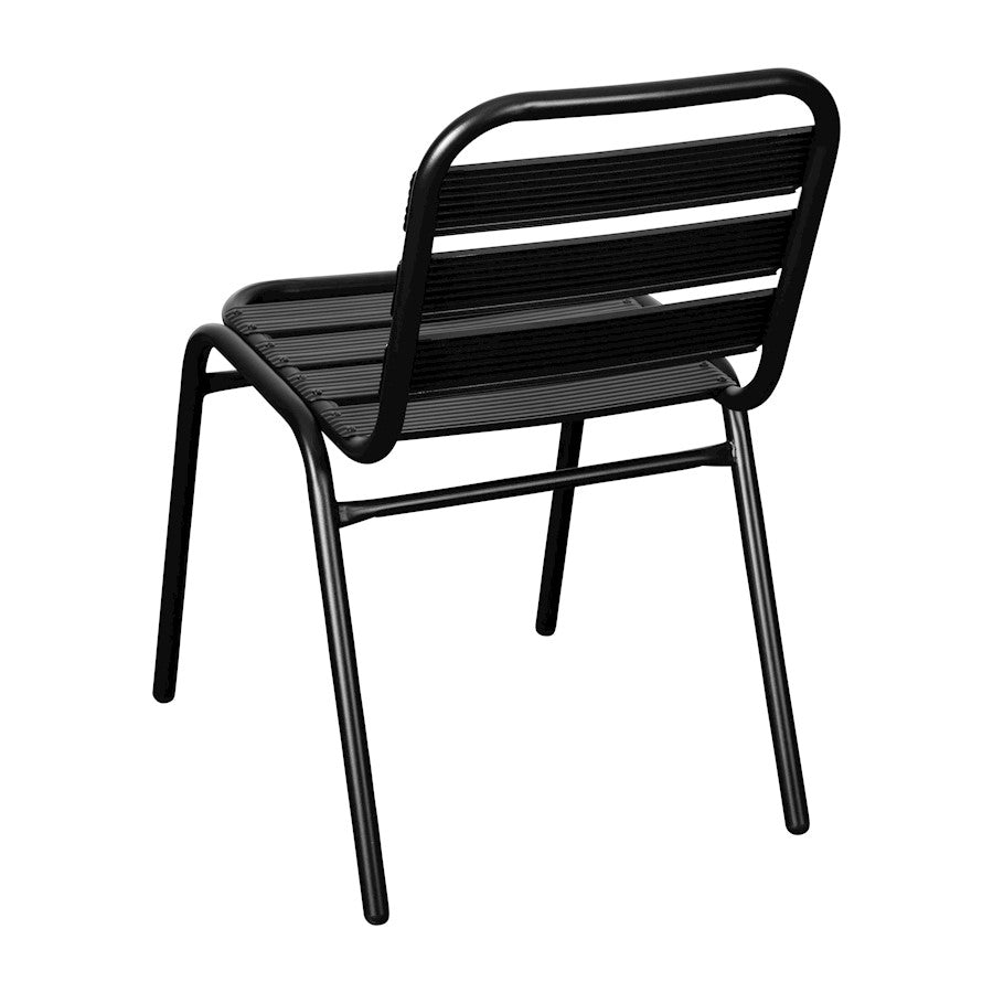 Flash Lila Slat Back Chair, Black