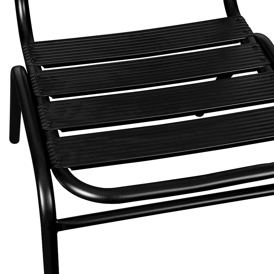 Flash Lila Slat Back Chair, Black