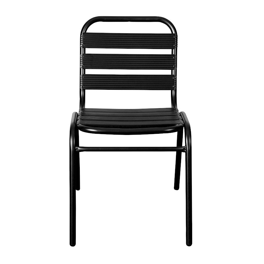 Flash Lila Slat Back Chair, Black