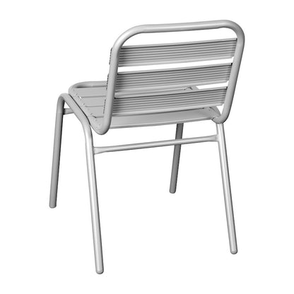 Flash Lila Slat Back Chair, Silver