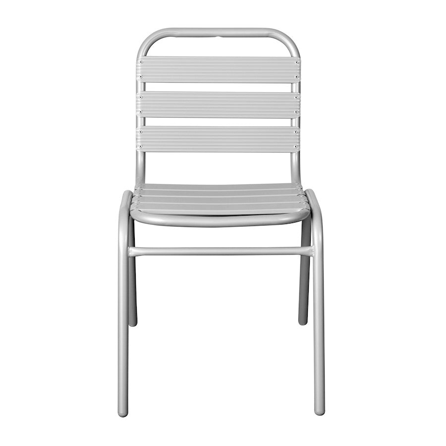 Flash Lila Slat Back Chair, Silver
