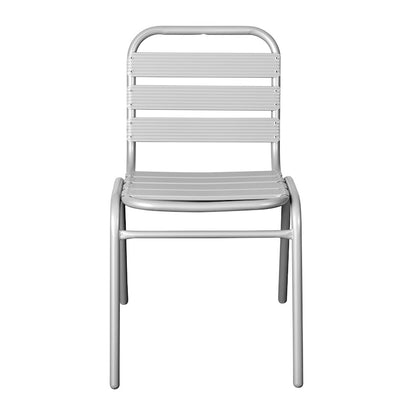 Flash Lila Slat Back Chair, Silver