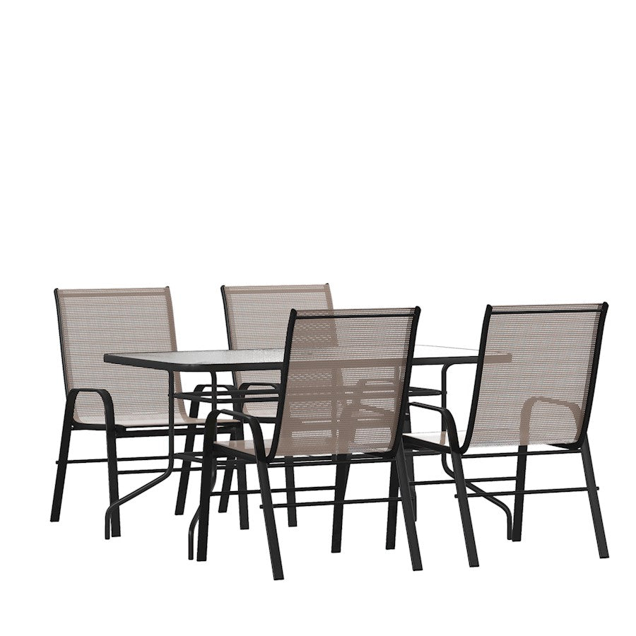 Flash Furniture Brazos 5 PC Patio, Table/4 Chairs, BN