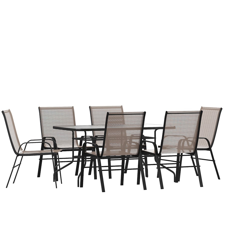 Flash Furniture Brazos 7 PC Patio, Table/4 Chairs, BN