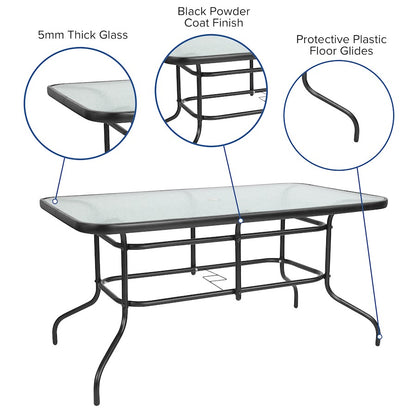 Flash Furniture Brazos 7 PC Patio, Table/4 Chairs, BN